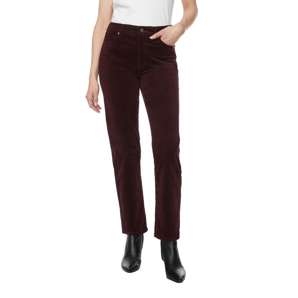 Buffalo David Bitton Women's Straight Leg Pants in Deep Burgundy